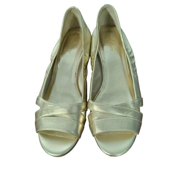 Cole Haan Air Amari Wedge Heel Women's Sz 7.5 B Metallic Gold Open Toe Shoes - Picture 9 of 16